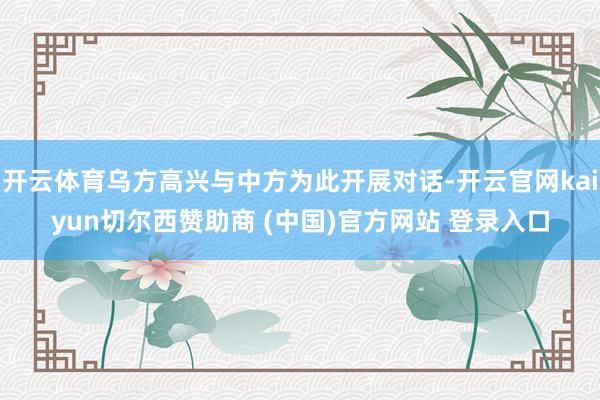 开云体育乌方高兴与中方为此开展对话-开云官网kaiyun切尔西赞助商 (中国)官方网站 登录入口