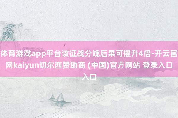 体育游戏app平台该征战分娩后果可擢升4倍-开云官网kaiyun切尔西赞助商 (中国)官方网站 登录入口