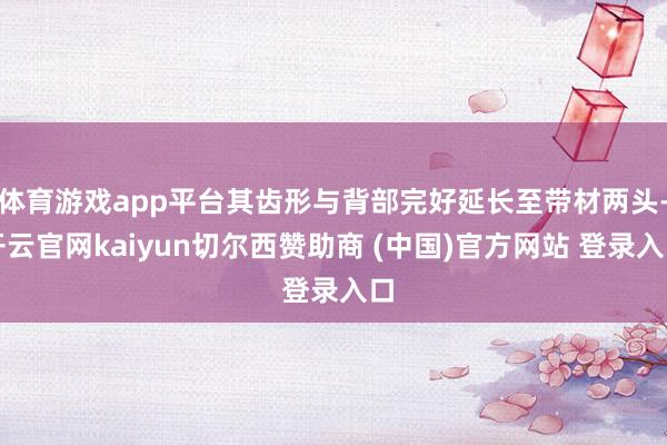 体育游戏app平台其齿形与背部完好延长至带材两头-开云官网kaiyun切尔西赞助商 (中国)官方网站 登录入口