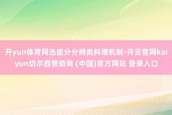 开yun体育网选拔分分辨类料理机制-开云官网kaiyun切尔西赞助商 (中国)官方网站 登录入口