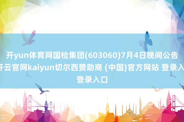 开yun体育网国检集团(603060)7月4日晚间公告-开云官网kaiyun切尔西赞助商 (中国)官方网站 登录入口