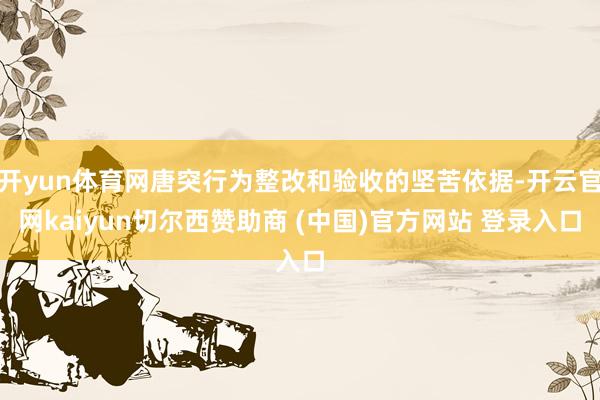 开yun体育网唐突行为整改和验收的坚苦依据-开云官网kaiyun切尔西赞助商 (中国)官方网站 登录入口